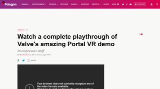 
                            9. Watch a complete playthrough of Valve's amazing Portal VR demo ...