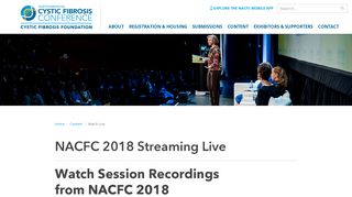 
                            8. Watch Live | North American Cystic Fibrosis Conference;Watch-Live