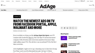 
                            9. Watch the newest ads on TV from Facebook Portal, Apple ...