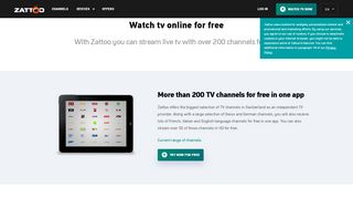
                            10. Watch TV anywhere for free - Zattoo