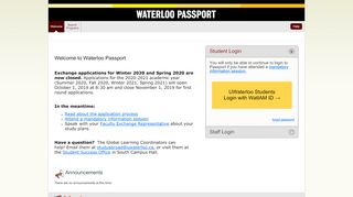 
                            6. Waterloo Passport: Welcome: Welcome