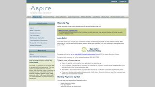 
                            2. Ways to Pay - Aspire Servicing Center