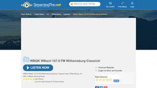 
                            4. WBQK WBach 107.9 FM Williamsburg Classical USA