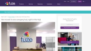 
                            8. We moved! A new company hub, right in the Hub | Fuze