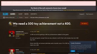 
                            9. We need a 500 toy achievement not a 400. - World of Warcraft ...