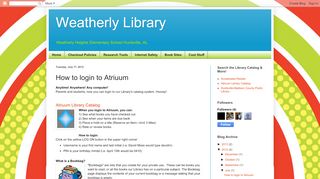 
                            7. Weatherly Library: How to login to Atriuum