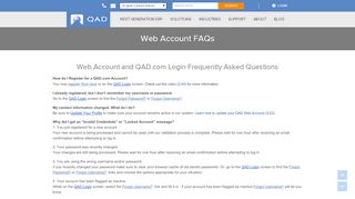 
                            6. Web Account FAQs - QAD.com