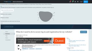 
                            2. web application - What do I need to do to secure log-in and ...