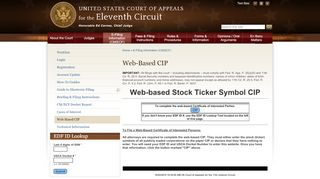 
                            7. Web-Based CIP | Eleventh Circuit | United States Court of Appeals