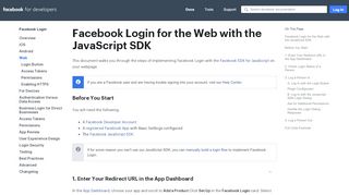 
                            2. Web - Facebook Login - Facebook for Developers