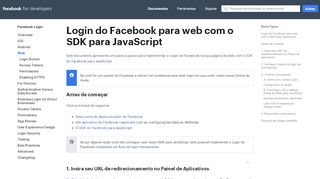 
                            5. Web - Login do Facebook - Documentação - Facebook for ...