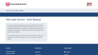 
                            6. Web Login Service - Stale Request - idp.uni-bremen.de