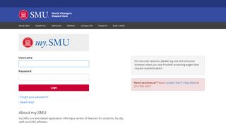 
                            6. Web Login Service - Stale Request - My.SMU Login Page