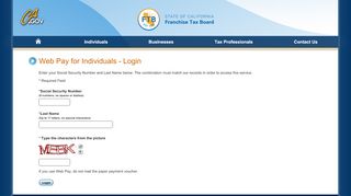 
                            4. Web Pay | Login for Individuals | California Franchise Tax Board