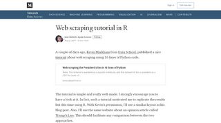 
                            7. Web scraping tutorial in R - Towards Data Science