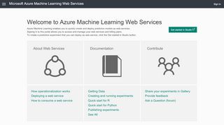 
                            1. Web Services Management - Azure Machine Learning