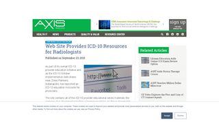 
                            7. Web Site Provides ICD-10 Resources for Radiologists - Axis Imaging ...