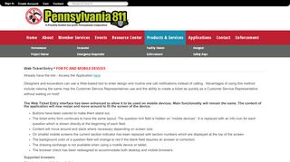 
                            2. Web Ticket Entry - Pennsylvania One Call