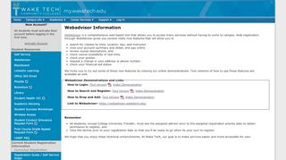
                            8. Webadvisor Information - Wake Technical …