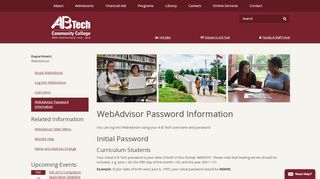 
                            4. WebAdvisor Password Information | WebAdvisor |