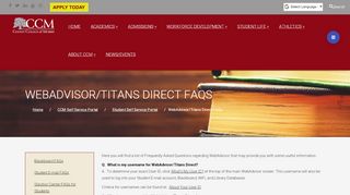 
                            4. WebAdvisor/Titans Direct FAQs - County College of Morris