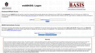 
                            3. webBASIS: Logon - University of Arkansas