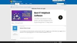 
                            1. Webcam Photo at Login - Windows 10 Forums