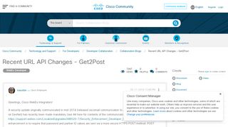 
                            9. WebEx Developer: Recent URL API Changes - Get2Post | Cisco ...