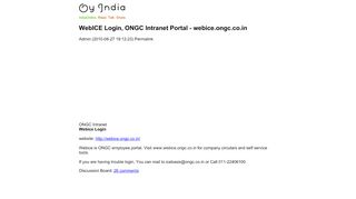 
                            10. WebICE Login, ONGC Intranet Portal - …