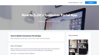 
                            4. Webinar: How to Build a Customer Portal App by Knack - BigMarker