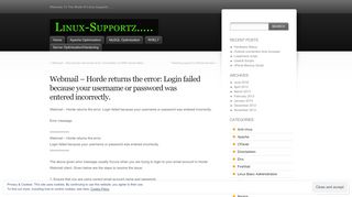 
                            4. Webmail – Horde returns the error: Login failed because your ...