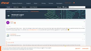 
                            7. Webmail Login? | cPanel Forums