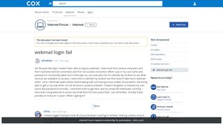 
                            9. webmail login fail - Internet - Internet Forum - Cox ...