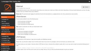 
                            7. Webmail - Lunarpages Web Hosting Wiki