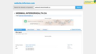 
                            2. webmail.interiorhealth.ca at WI. iSite logout - Website Informer