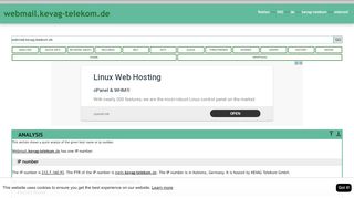 
                            7. Webmail.kevag-telekom.de has one IP number. The IP number ...