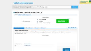 
                            2. webmail.nashuaisp.co.za at WI. Zimbra Web Client Sign In