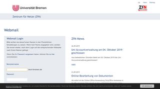 
                            3. webmail.uni-bremen.de - Zentrum für Netze (ZfN)