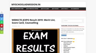 
                            8. WEBSCTE JEXPO Result 2019: Merit List, Score Card ...