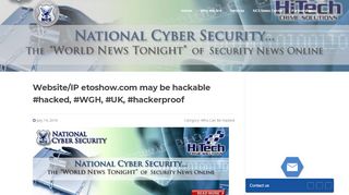 
                            5. Website/IP etoshow.com may be hackable #hacked, #WGH, #UK ...