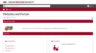 
                            8. Websites and Portals - Indiana Wesleyan University Support ...