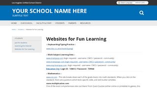 
                            2. Websites for Fun Learning - Community Magnet Charter ES