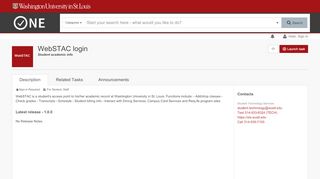 
                            2. WebSTAC login (Student academic info) | ONE