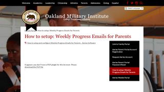 
                            8. Weekly Progress Emails for Parents - Oakland Military Institute