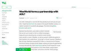 
                            4. WeeWorld forms a partnership with AOL? | TechCrunch