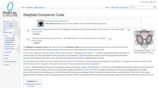 
                            3. Weighted Companion Cube - Portal Wiki