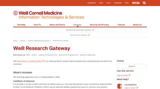 
                            2. Weill Research Gateway - Weill Cornell Medicine