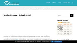 
                            8. Welches Netz nutzt K-Classic mobil? - Welches Netz ...