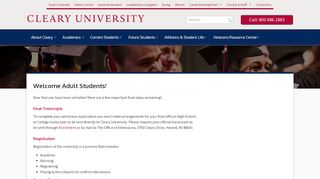 
                            4. Welcome Adult Students! | Cleary University