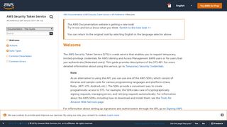 
                            7. Welcome - AWS Security Token Service